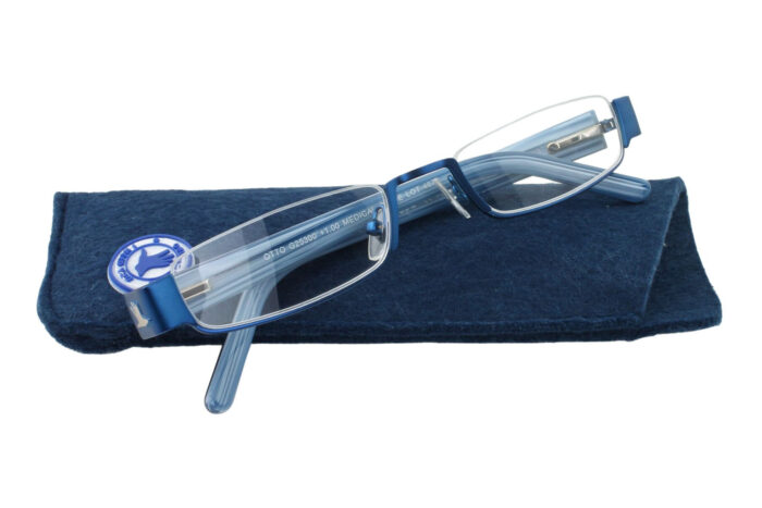 I Need You Halbrand Lesebrille Otto blau Produktbild auf Etui