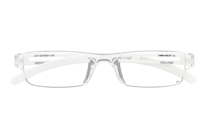 Lesebrille I Need You Joy weiss geschlossen
