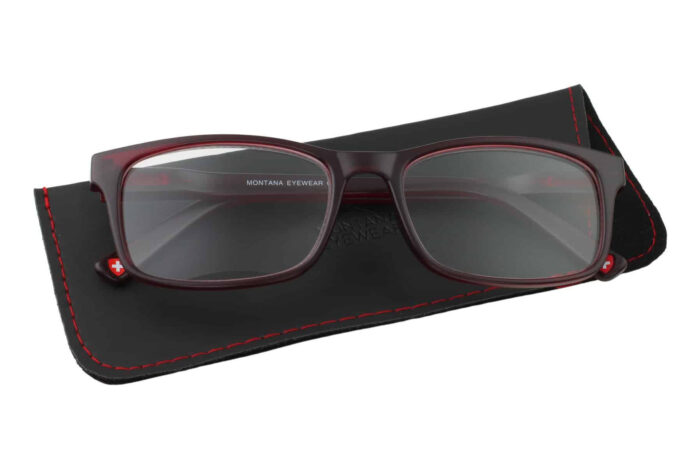 Lesebrille Montana Eyewear MR73 rot Produktbild auf Etui