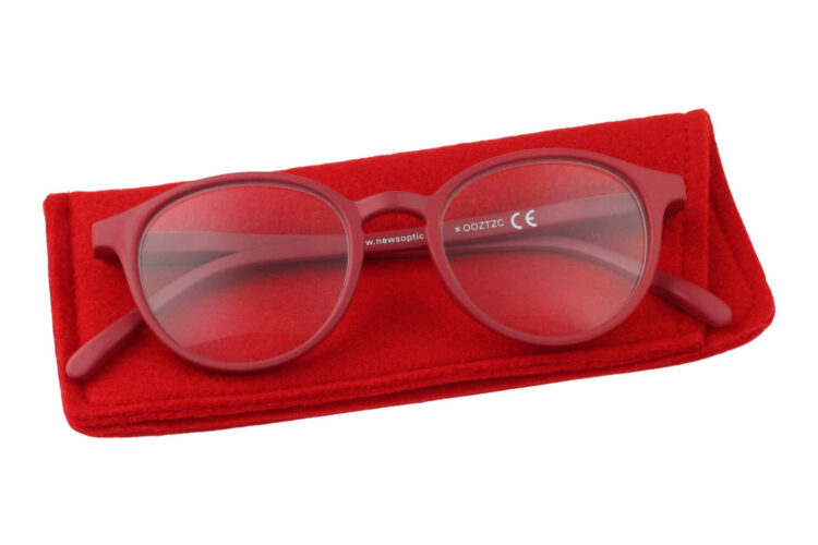 Lesebrille News Optic No. 88 rot auf Etui Produktbild