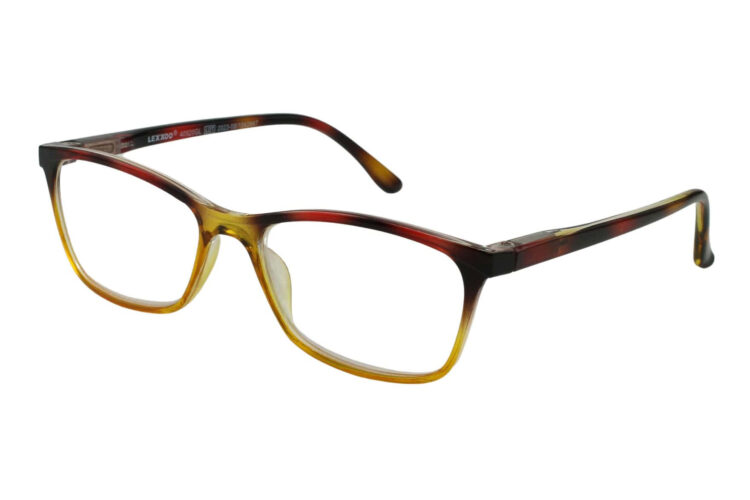 Lesebrille LEXXOO 4092 braun-bernstein seitlich
