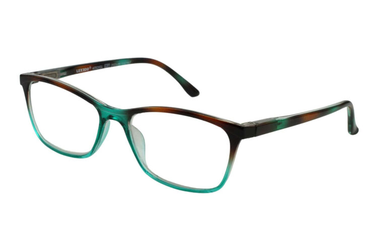 Lesebrille LEXXOO 4092 braun-petrol seitlich